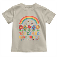 Funny You Can Do Hard Things Toddler T Shirt Motivational Quote Flowers Rainbow