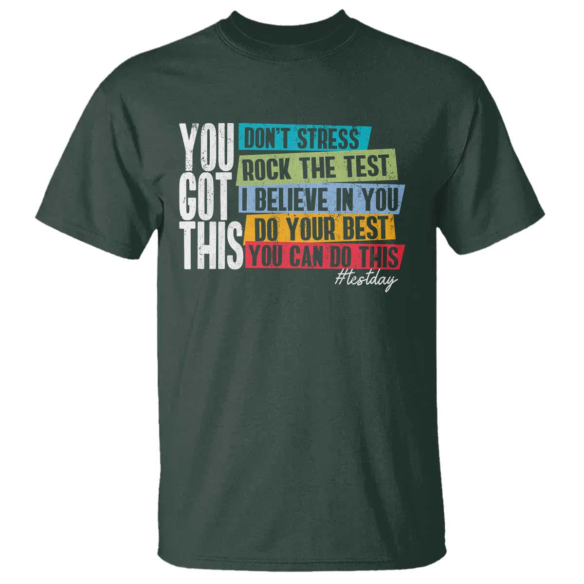 Funny Test Day You Got This T Shirt Don't Stress Rock The Test Teacher Testing Day