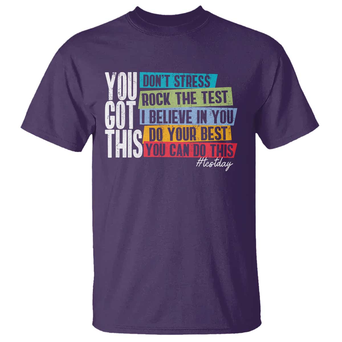Funny Test Day You Got This T Shirt Don't Stress Rock The Test Teacher Testing Day