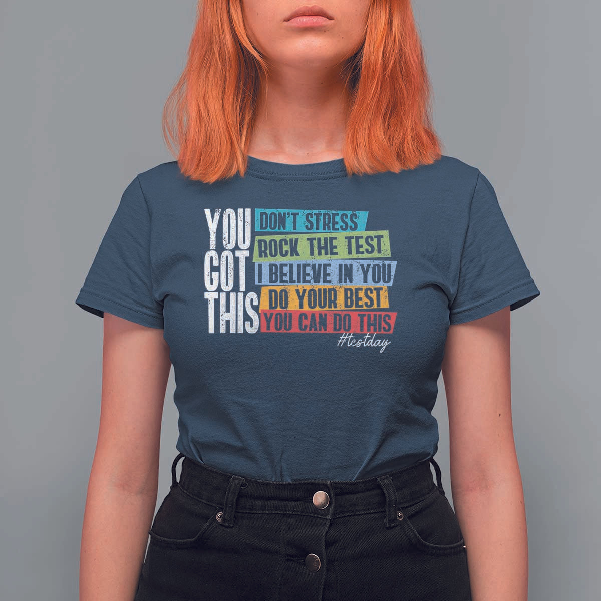 Funny Test Day You Got This T Shirt For Women Don't Stress Rock The Test Teacher Testing Day