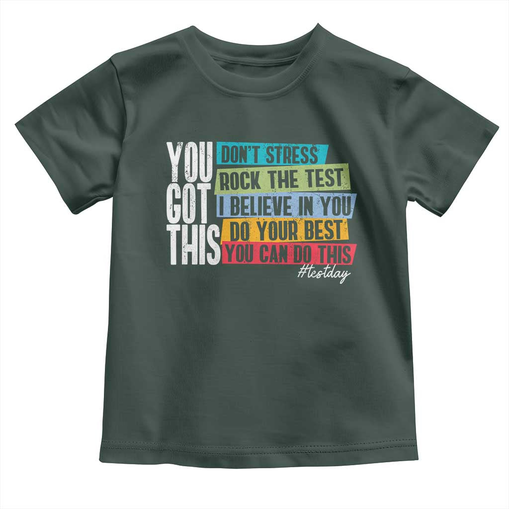 Funny Test Day You Got This Toddler T Shirt Don't Stress Rock The Test Teacher Testing Day