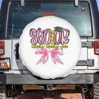 Funny Senior EST 2025 Graduation Spare Tire Cover Twenty Twenty Five Pink Bow