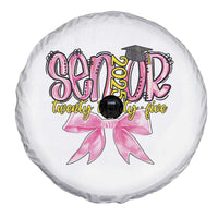 Funny Senior EST 2025 Graduation Spare Tire Cover Twenty Twenty Five Pink Bow