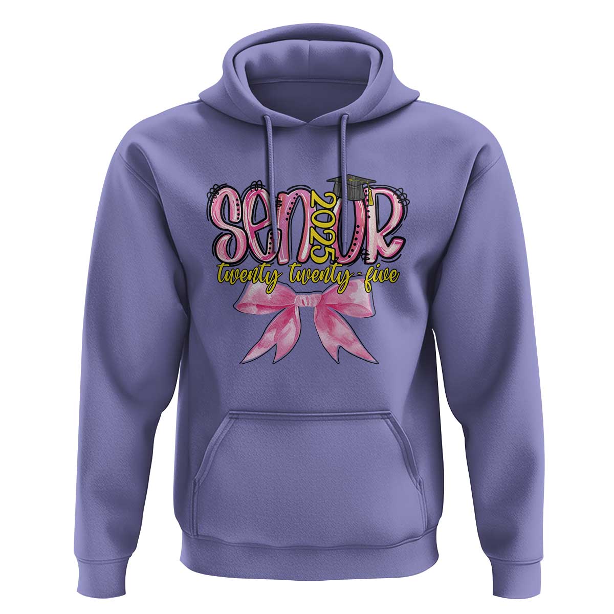Funny Senior EST 2025 Graduation Hoodie Twenty Twenty Five Pink Bow