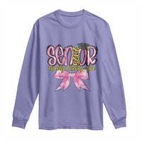 Funny Senior EST 2025 Graduation Long Sleeve Shirt Twenty Twenty Five Pink Bow