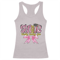 Funny Senior EST 2025 Graduation Racerback Tank Top Twenty Twenty Five Pink Bow