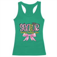 Funny Senior EST 2025 Graduation Racerback Tank Top Twenty Twenty Five Pink Bow