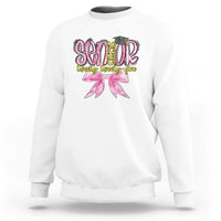 Funny Senior EST 2025 Graduation Sweatshirt Twenty Twenty Five Pink Bow
