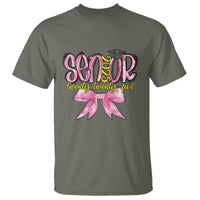 Funny Senior EST 2025 Graduation T Shirt Twenty Twenty Five Pink Bow