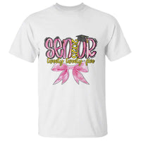 Funny Senior EST 2025 Graduation T Shirt Twenty Twenty Five Pink Bow