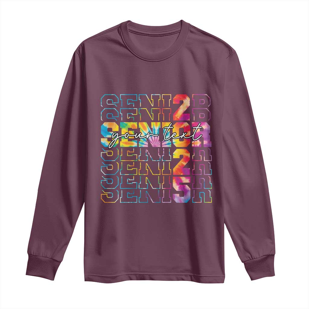 Personalized Senior 2025 Long Sleeve Shirt Custom Text Class Of 2025 Graduation