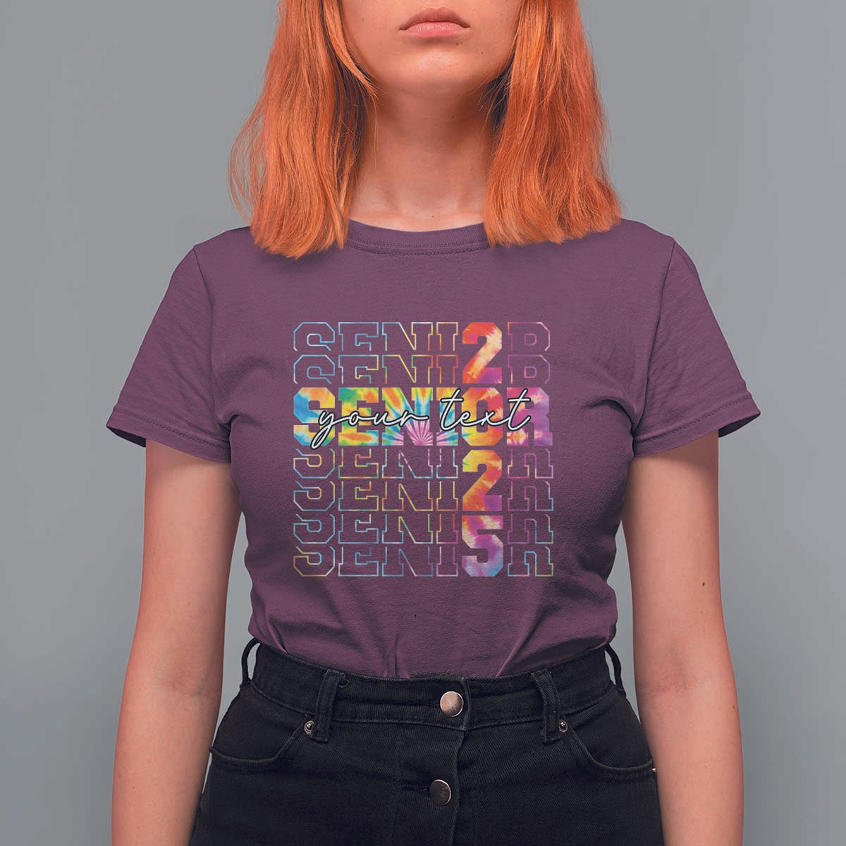 Personalized Senior 2025 T Shirt For Women Custom Text Class Of 2025 Graduation