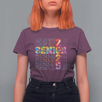 Personalized Senior 2025 T Shirt For Women Custom Text Class Of 2025 Graduation