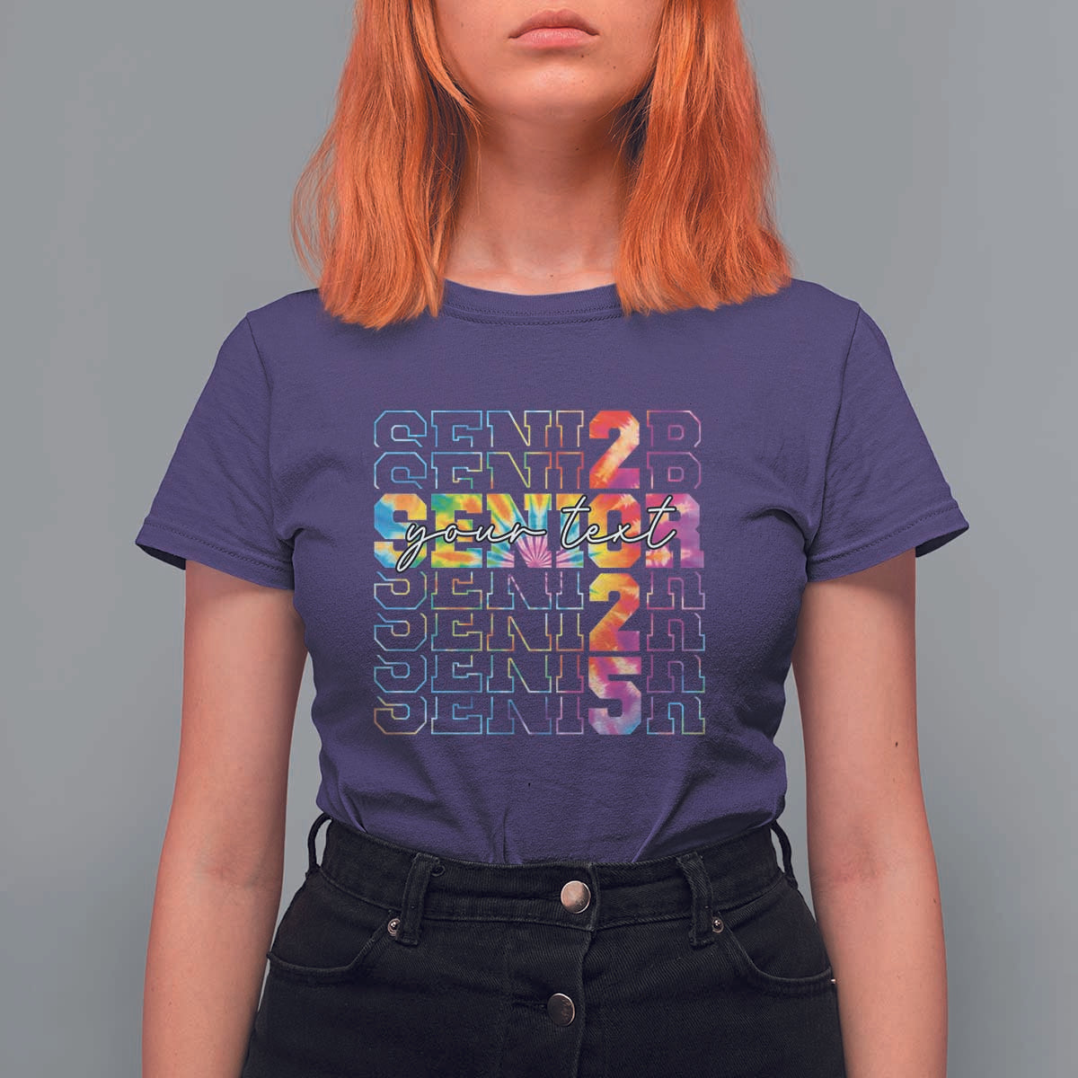 Personalized Senior 2025 T Shirt For Women Custom Text Class Of 2025 Graduation