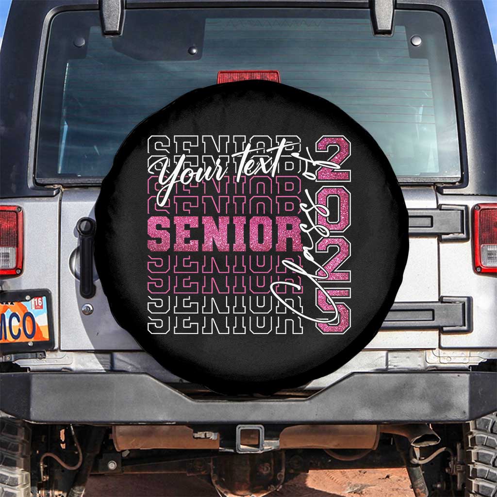 Personalized Senior 2025 Spare Tire Cover Custom Text Class Of 2025 Graduation Glitter Print