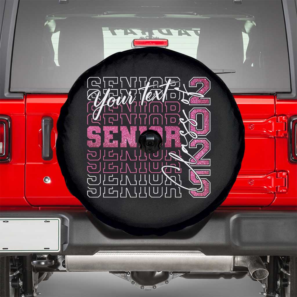 Personalized Senior 2025 Spare Tire Cover Custom Text Class Of 2025 Graduation Glitter Print