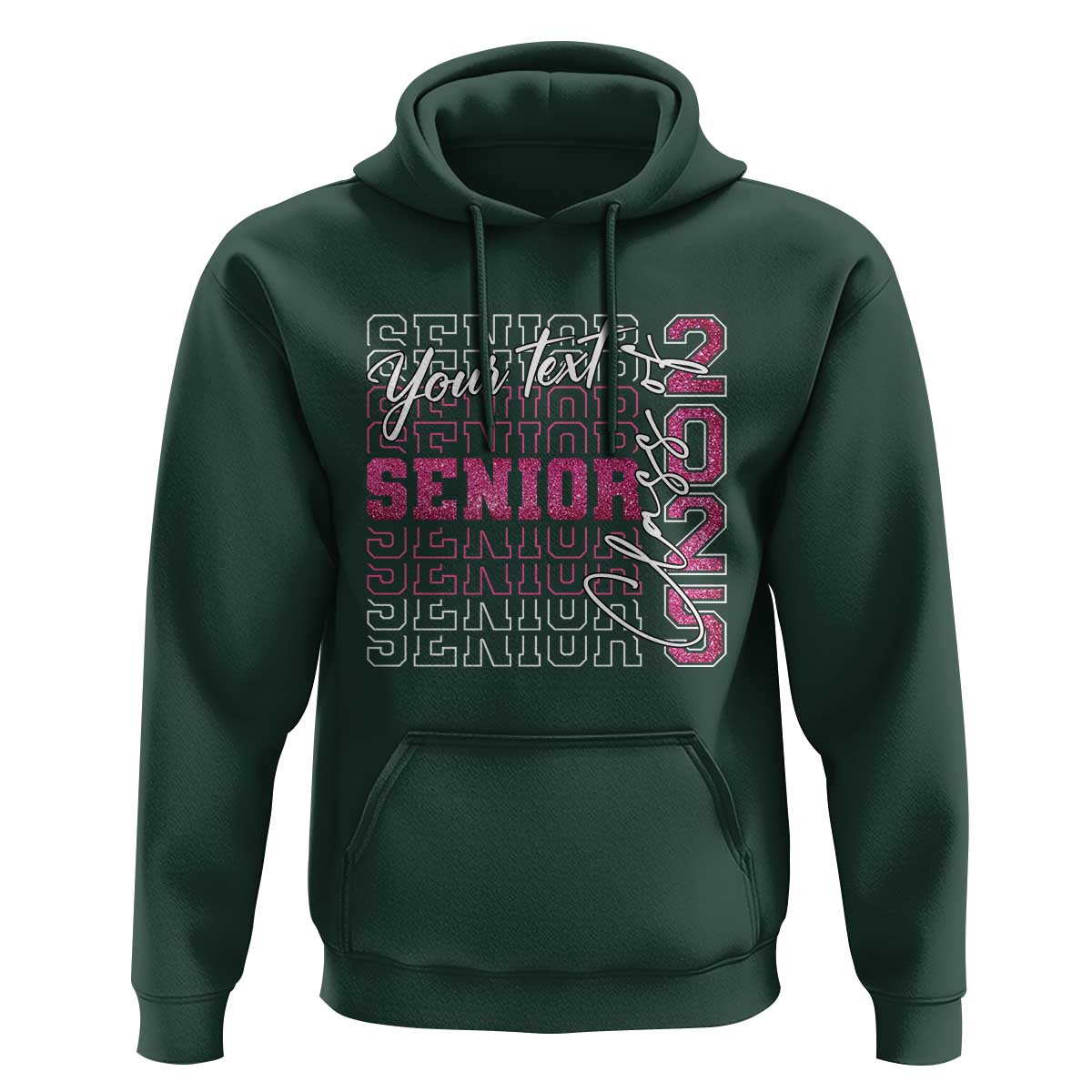 Personalized Senior 2025 Hoodie Custom Text Class Of 2025 Graduation Glitter Print