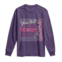 Personalized Senior 2025 Long Sleeve Shirt Custom Text Class Of 2025 Graduation Glitter Print