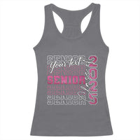 Personalized Senior 2025 Racerback Tank Top Custom Text Class Of 2025 Graduation Glitter Print