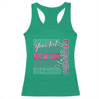 Personalized Senior 2025 Racerback Tank Top Custom Text Class Of 2025 Graduation Glitter Print