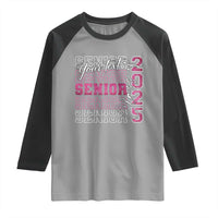 Personalized Senior 2025 Raglan Shirt Custom Text Class Of 2025 Graduation Glitter Print
