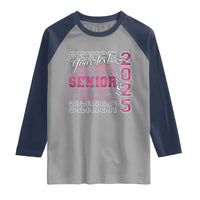 Personalized Senior 2025 Raglan Shirt Custom Text Class Of 2025 Graduation Glitter Print