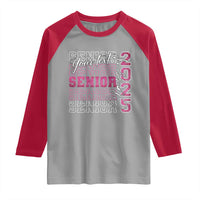 Personalized Senior 2025 Raglan Shirt Custom Text Class Of 2025 Graduation Glitter Print