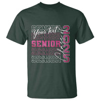 Personalized Senior 2025 T Shirt Custom Text Class Of 2025 Graduation Glitter Print