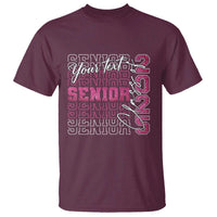 Personalized Senior 2025 T Shirt Custom Text Class Of 2025 Graduation Glitter Print