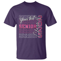 Personalized Senior 2025 T Shirt Custom Text Class Of 2025 Graduation Glitter Print