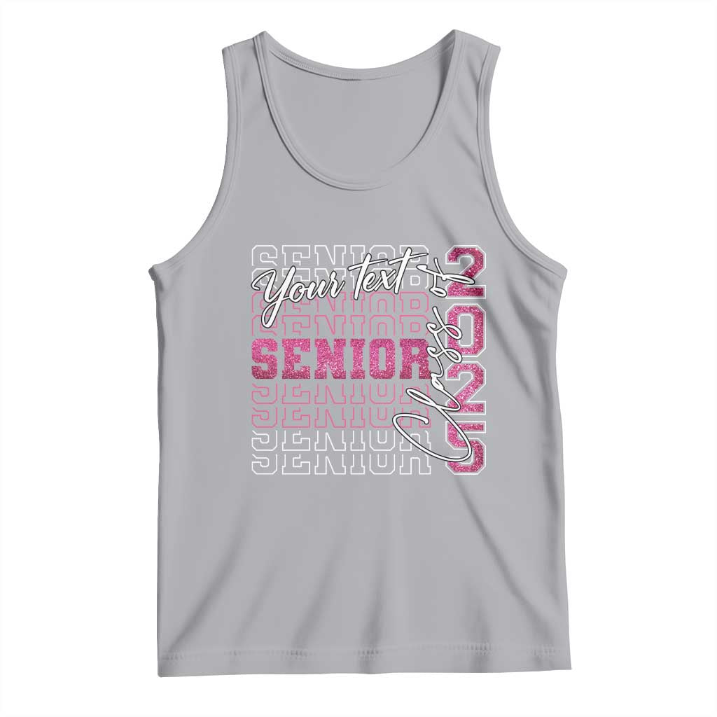 Personalized Senior 2025 Tank Top Custom Text Class Of 2025 Graduation Glitter Print