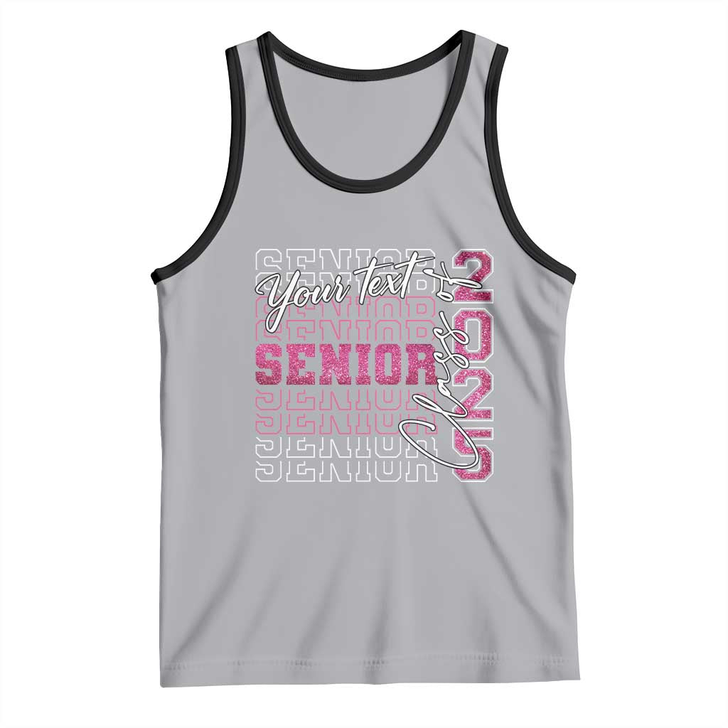 Personalized Senior 2025 Tank Top Custom Text Class Of 2025 Graduation Glitter Print