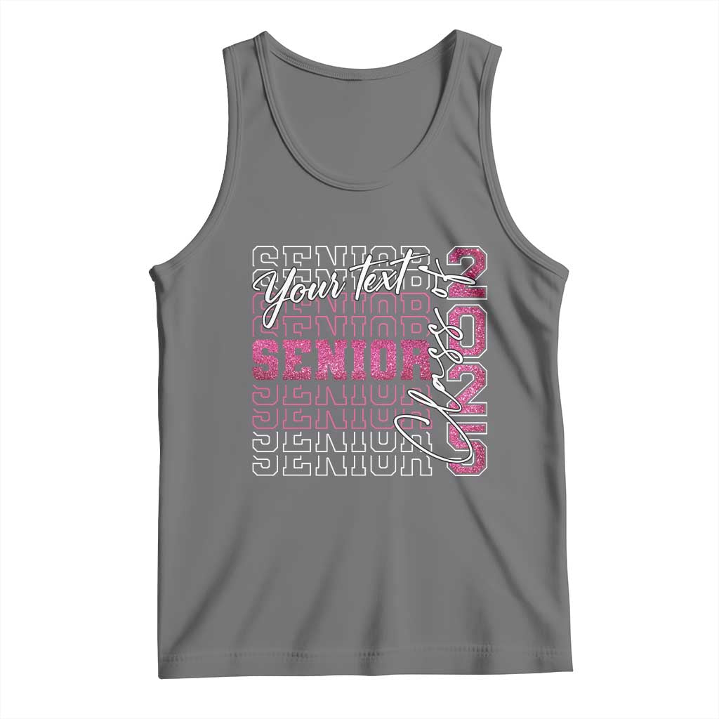 Personalized Senior 2025 Tank Top Custom Text Class Of 2025 Graduation Glitter Print