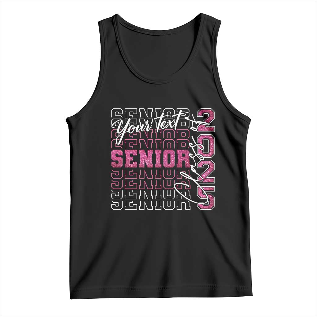 Personalized Senior 2025 Tank Top Custom Text Class Of 2025 Graduation Glitter Print