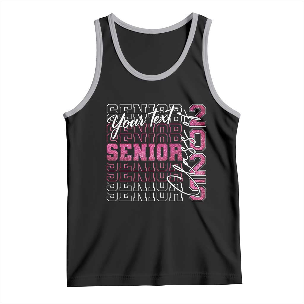 Personalized Senior 2025 Tank Top Custom Text Class Of 2025 Graduation Glitter Print