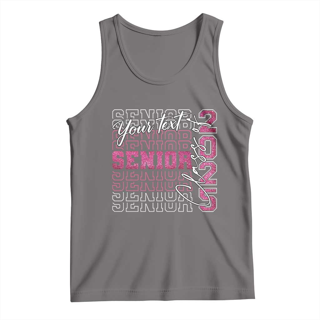 Personalized Senior 2025 Tank Top Custom Text Class Of 2025 Graduation Glitter Print
