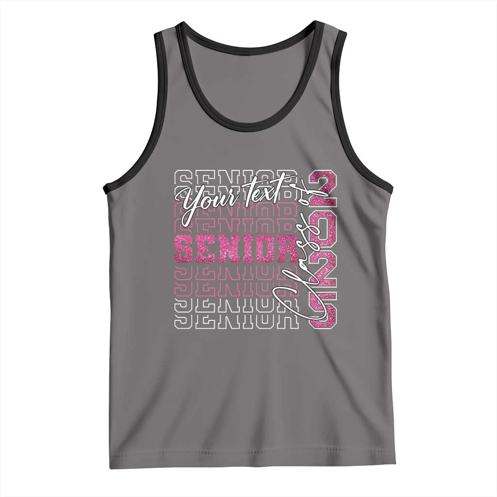 Personalized Senior 2025 Tank Top Custom Text Class Of 2025 Graduation Glitter Print