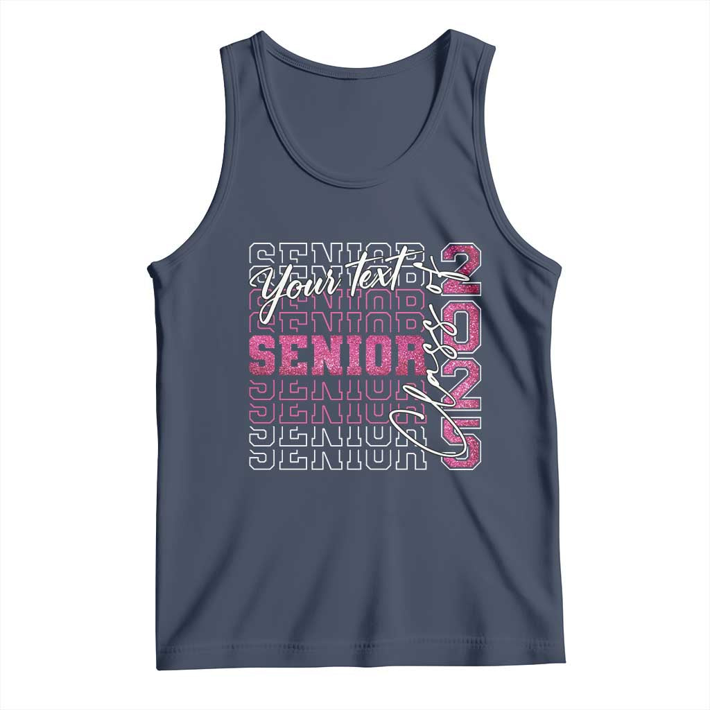 Personalized Senior 2025 Tank Top Custom Text Class Of 2025 Graduation Glitter Print