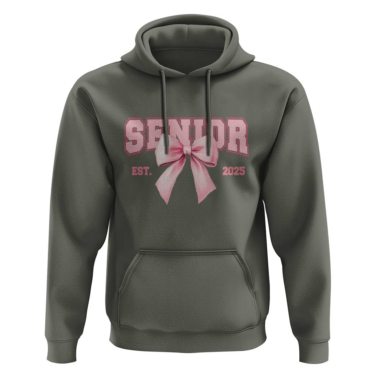 Funny Senior EST 2025 Graduation Coquette Hoodie