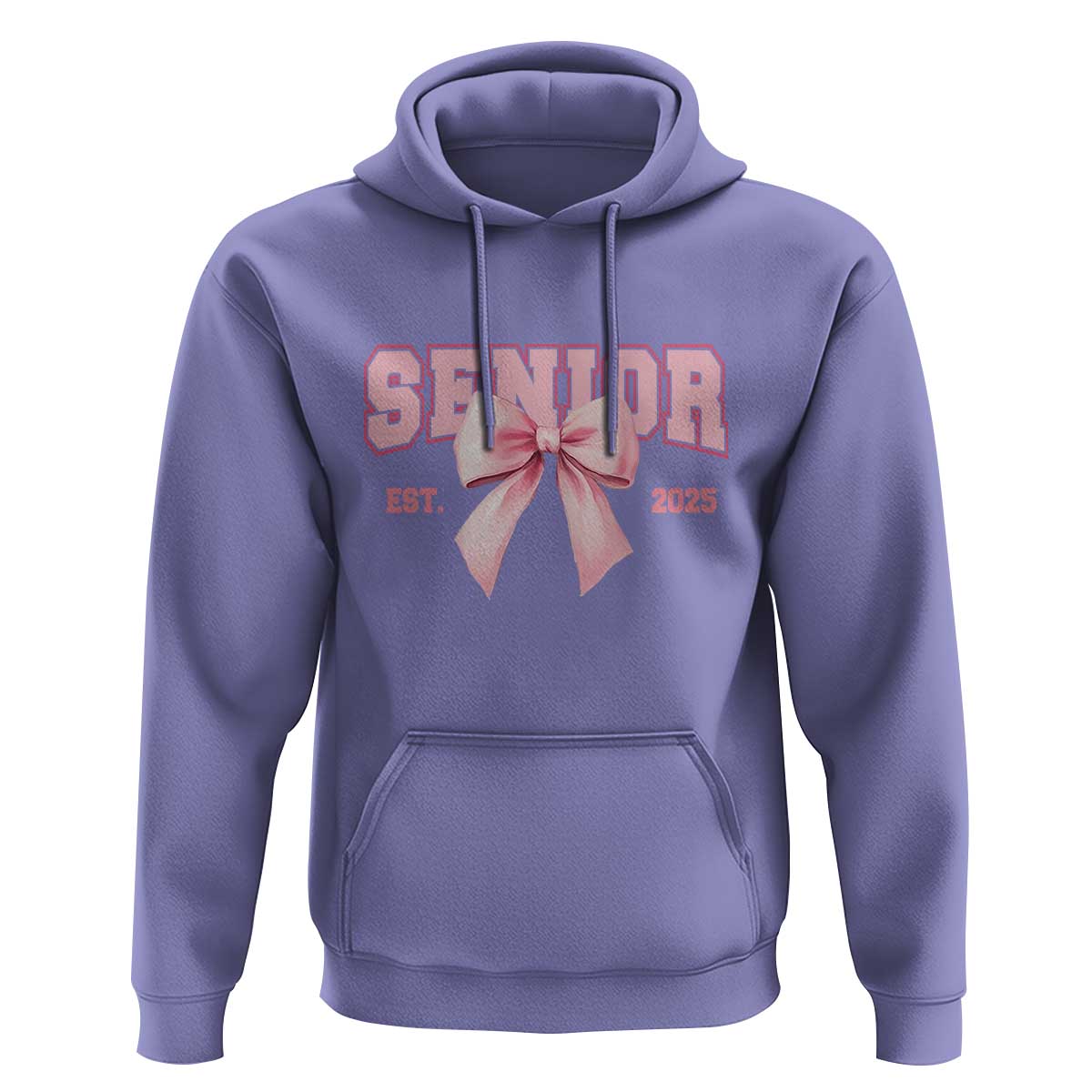Funny Senior EST 2025 Graduation Coquette Hoodie