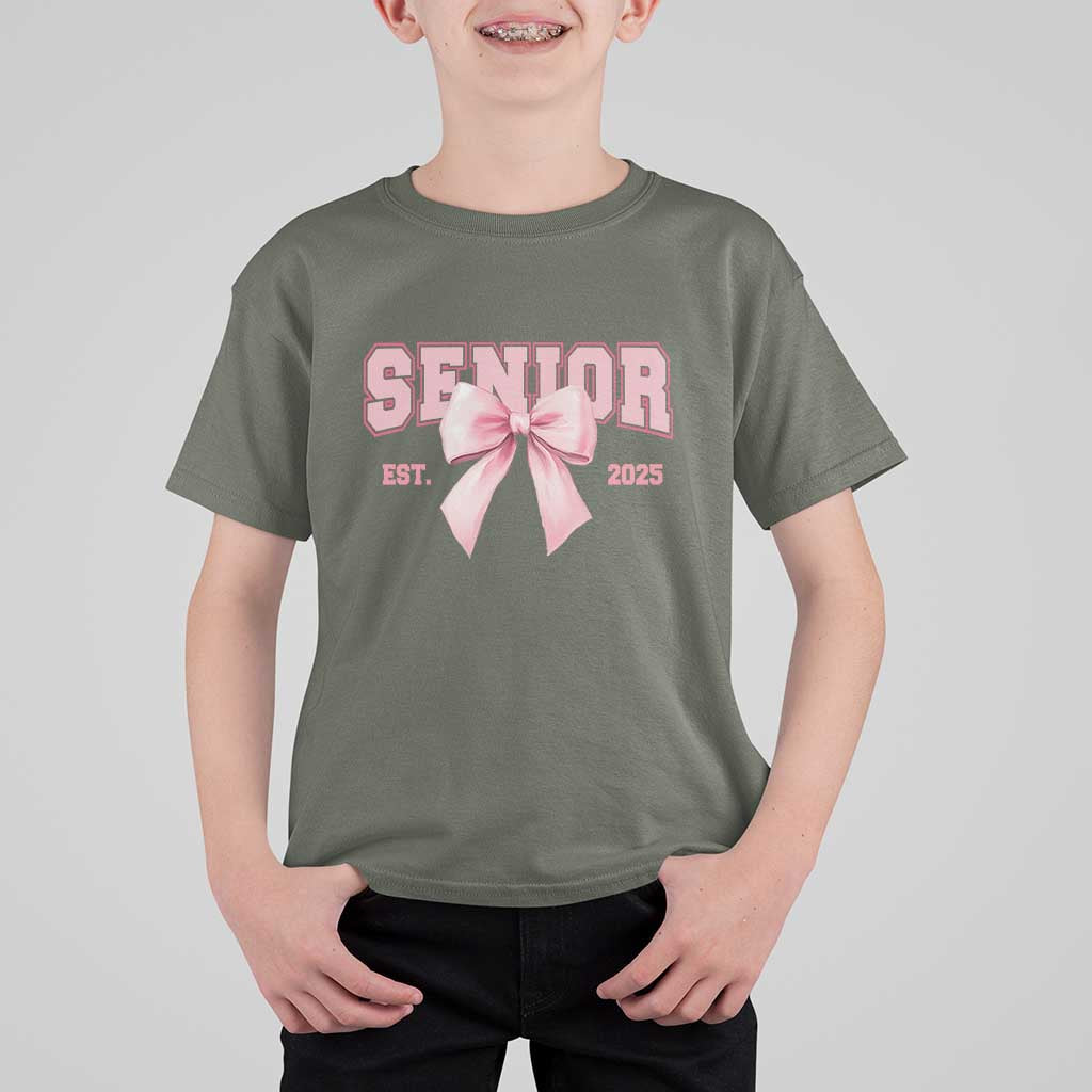 Funny Senior EST 2025 Graduation Coquette T Shirt For Kid