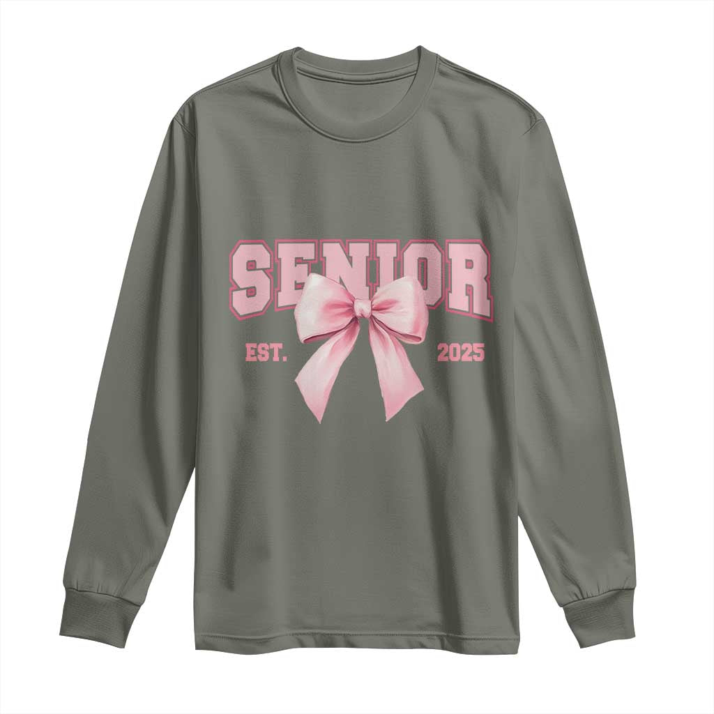 Funny Senior EST 2025 Graduation Coquette Long Sleeve Shirt