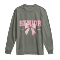 Funny Senior EST 2025 Graduation Coquette Long Sleeve Shirt