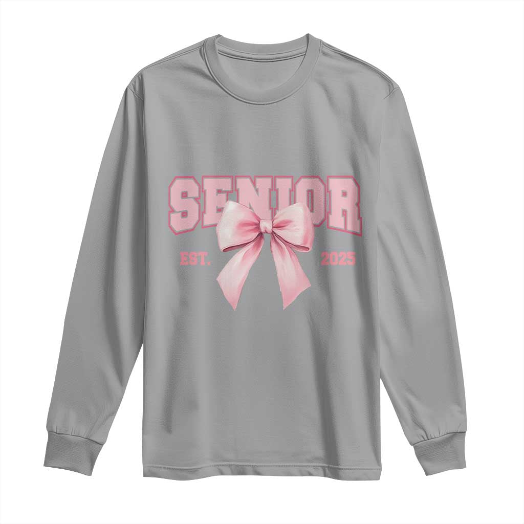 Funny Senior EST 2025 Graduation Coquette Long Sleeve Shirt