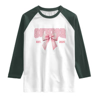 Funny Senior EST 2025 Graduation Coquette Raglan Shirt