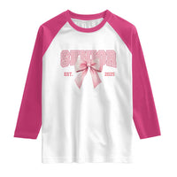 Funny Senior EST 2025 Graduation Coquette Raglan Shirt