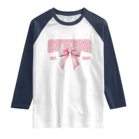 Funny Senior EST 2025 Graduation Coquette Raglan Shirt