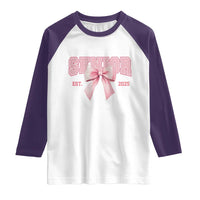 Funny Senior EST 2025 Graduation Coquette Raglan Shirt
