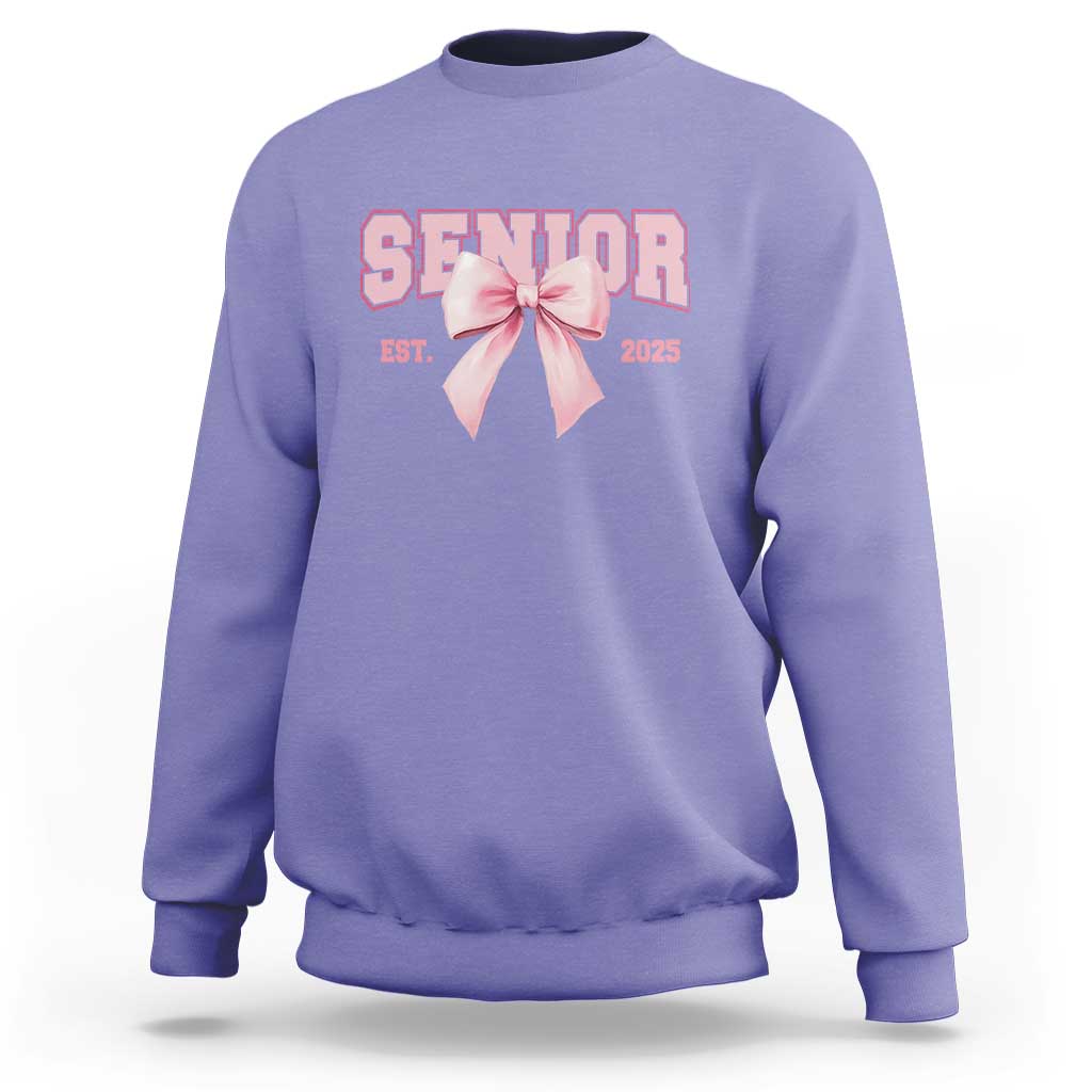 Funny Senior EST 2025 Graduation Coquette Sweatshirt