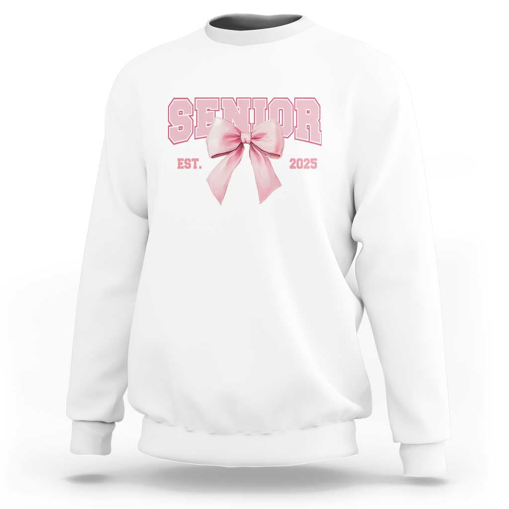 Funny Senior EST 2025 Graduation Coquette Sweatshirt